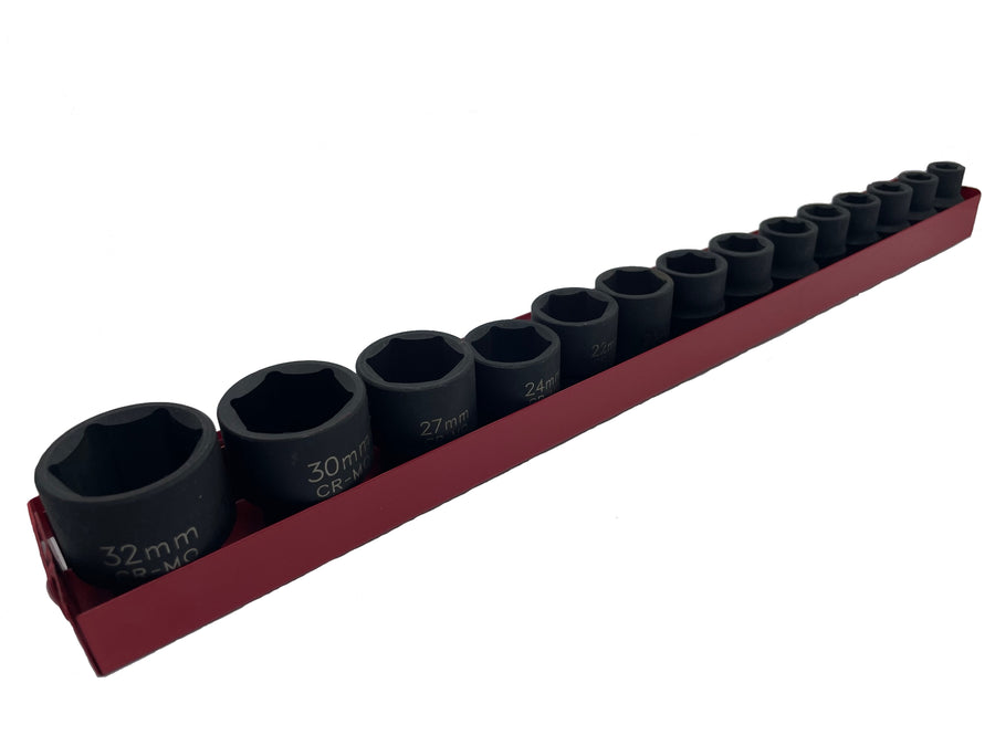 Slagdoppen set SAE inch 14 delig Profi serie, USA, Engelse maten