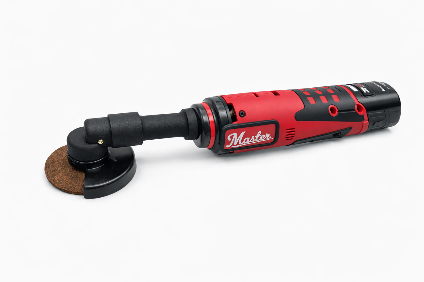 3 inch Accu- Slijptol met  verlengde hals , 12 Volt met 75 mm schijf .