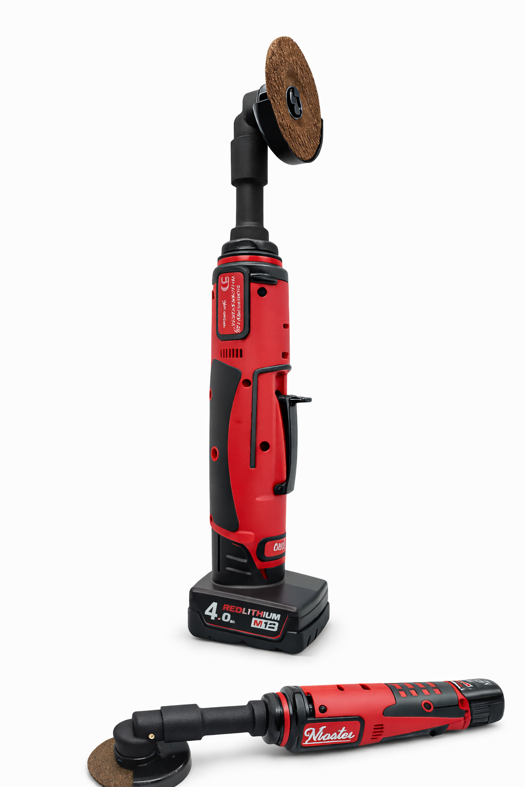 3 inch Accu- Slijptol met  verlengde hals , 12 Volt met 75 mm schijf .